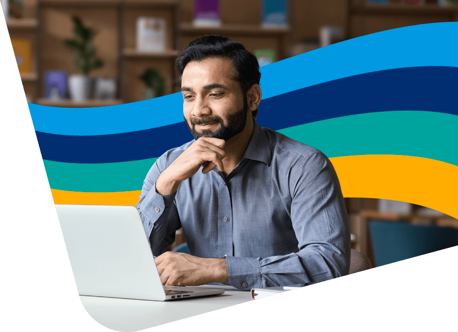 Professional on laptop utilizing Certify analytics and reporting