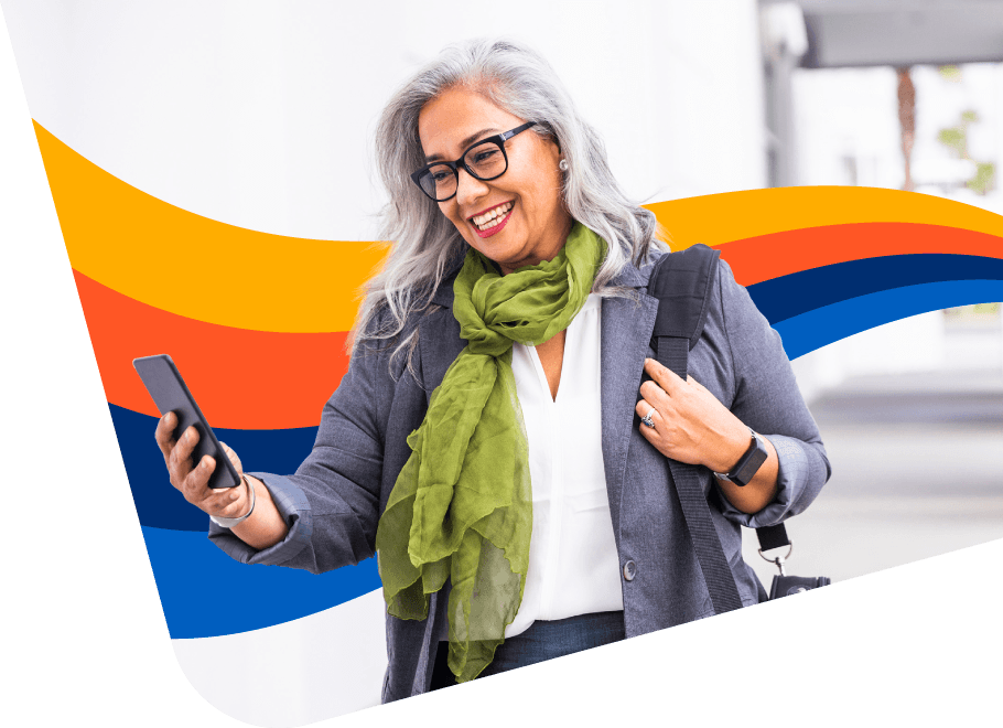 person managing their expense on mobile device