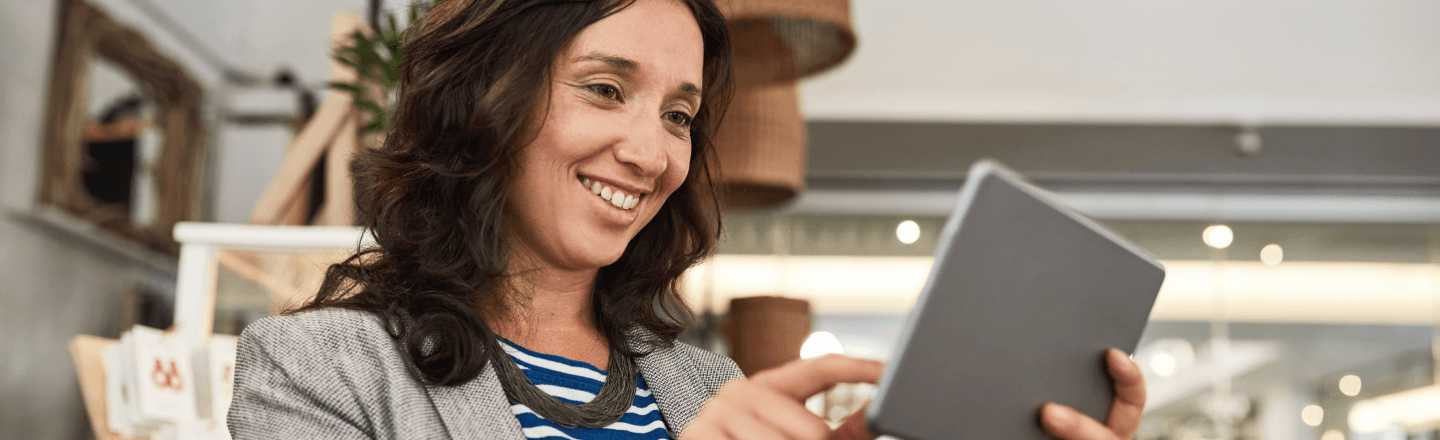 Happy person using Certify