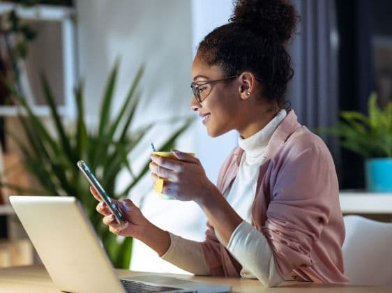Person focusing on their computer